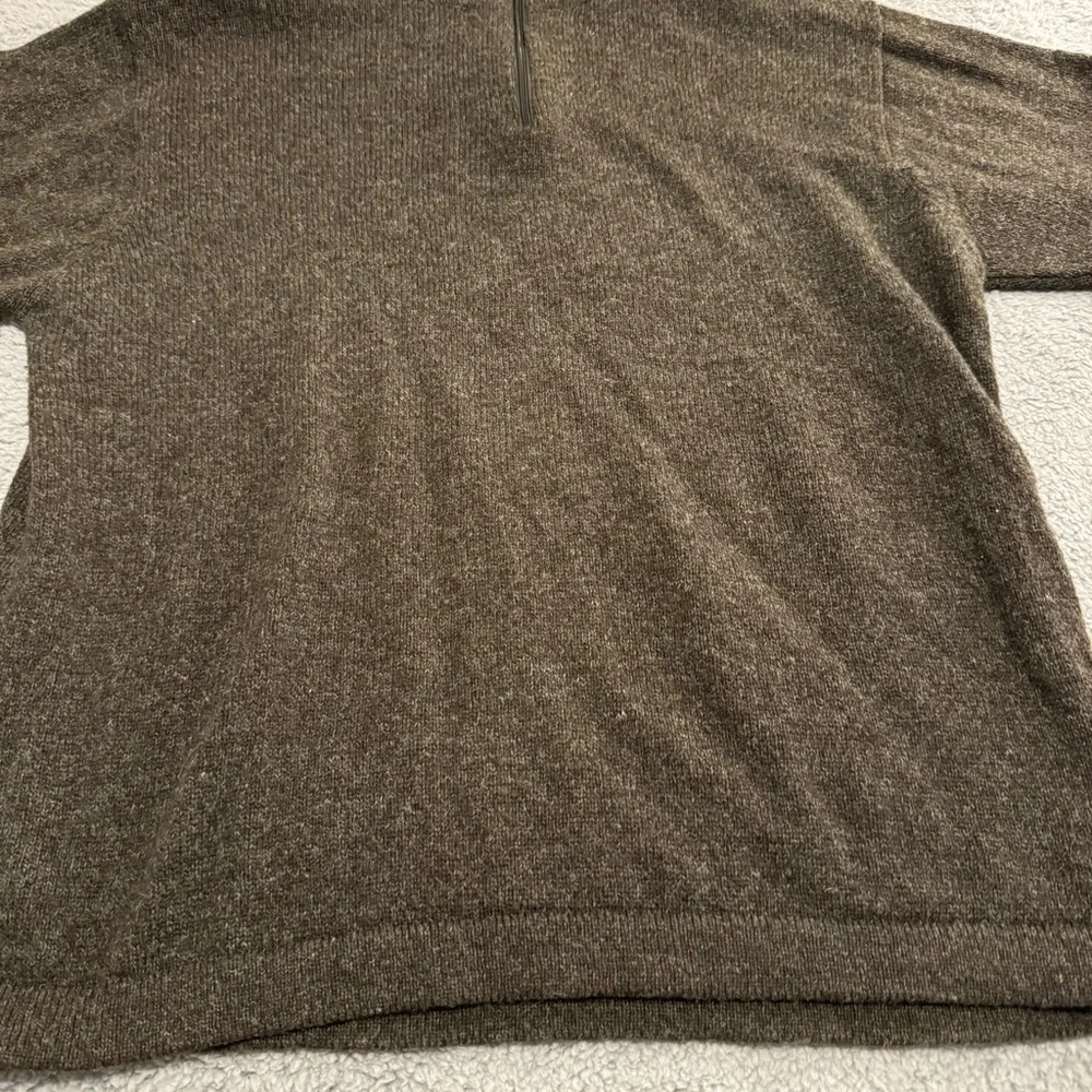 Woolrich Wool Sweater Mens Xl Dark Loden Heather Gray 1/4 Zip Pullover Laine - Picture 2 of 12